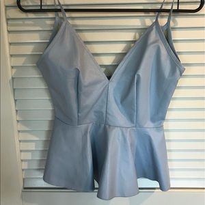 Woman’s Topshop Leather Peplum top